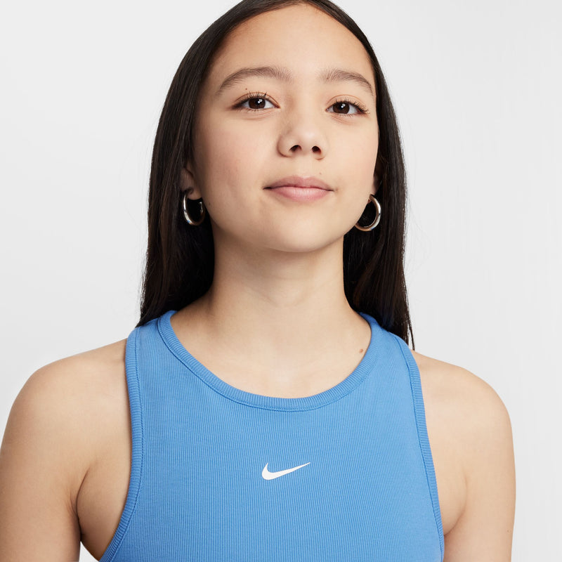 Girls' Nike Youth Ribbed Tank Top - 489 - BLUE BEYOND