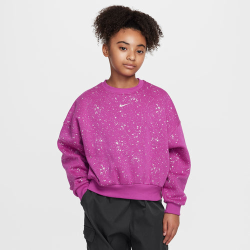 Girls' Nike Youth Sparkle Sweatshirt - 518 - HOT FUCHSIA