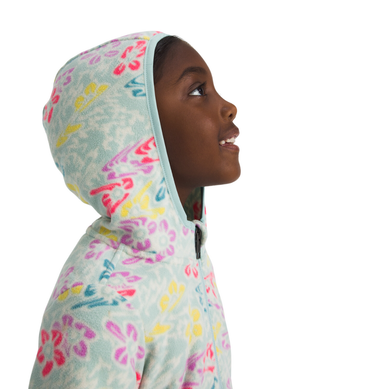 Girls' The North Face Kids Glacier Full-Zip Hoodie - 3XO - MUTED PINE FOLD FLORAL PRINT