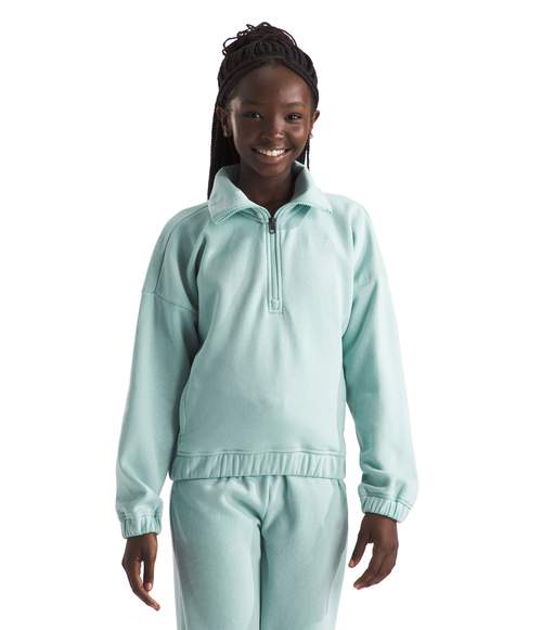 Girls' The North Face Youth Camp Fleece 1/4 Zip - 1OC - MUTED PINE