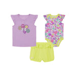 Girls' Under Armour Infant Daisy 3-Piece Onesie/Short Set - 538 PURP