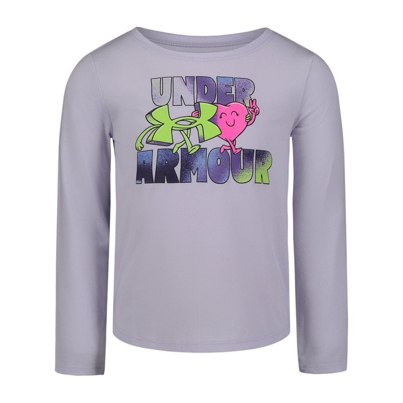 Girls' Under Armour Kids Logo Heart Longsleeve - 539 SALT