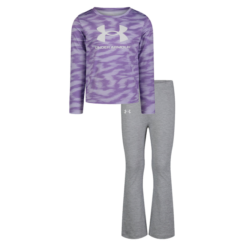 Girls' Under Armour Kids Printed Yoga Pant Set - 052 - GREY