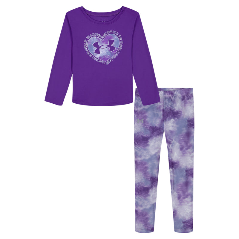 Girls' Under Armour Kids Purple Heart Longsleeve/Legging Set - 523 LAVI