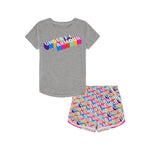 Girls' Under Armour Toddler Rainbow Woven Short/T-Shirt 2-Piece Set - 052 - GREY