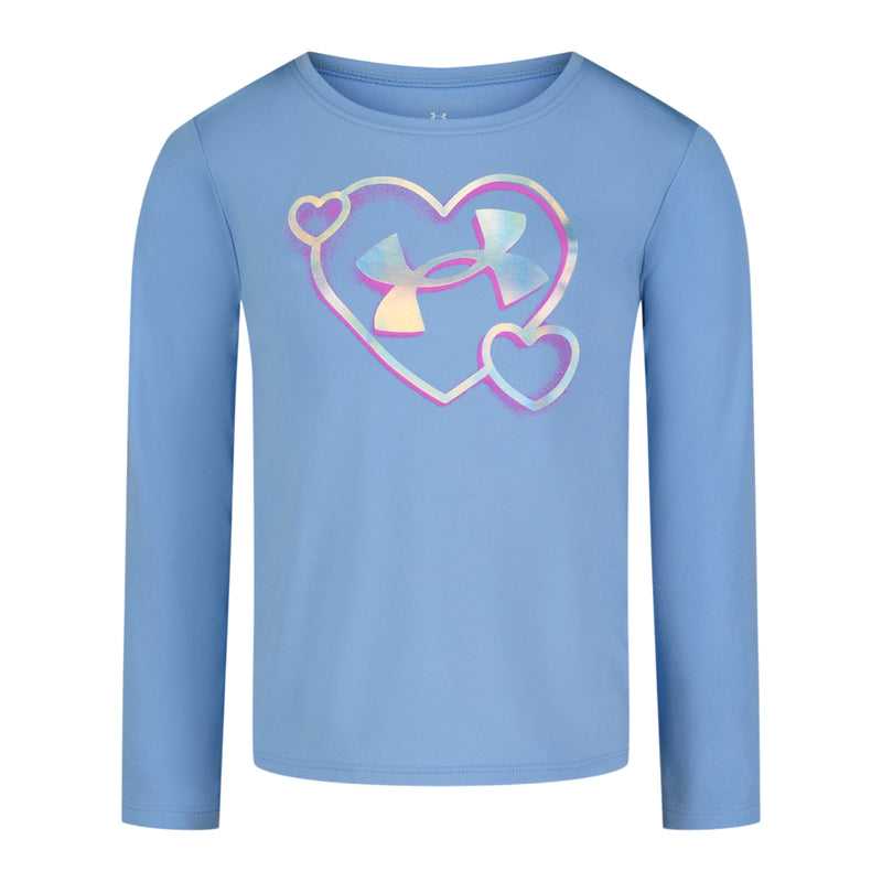 Girls' Under Armour Toddler Tech Foil Heart Longsleeve - 482 HORI