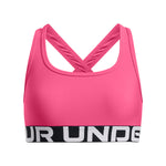 Girls' Under Armour Youth Crossback Sports Bra - 672 - PRIME PINK