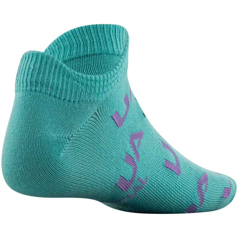 Girls' Under Armour Youth Essential No Show 6-Pack Socks - 543 PURP