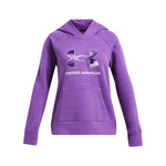 Girls' Under Armour Youth Rival Big Logo Print Hoodie - 525 PURP