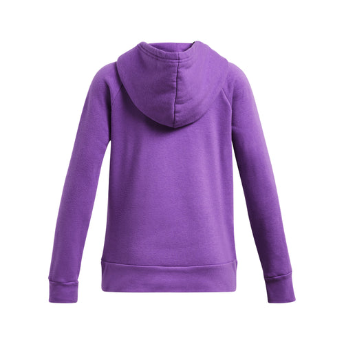 Girls' Under Armour Youth Rival Big Logo Print Hoodie - 525 PURP