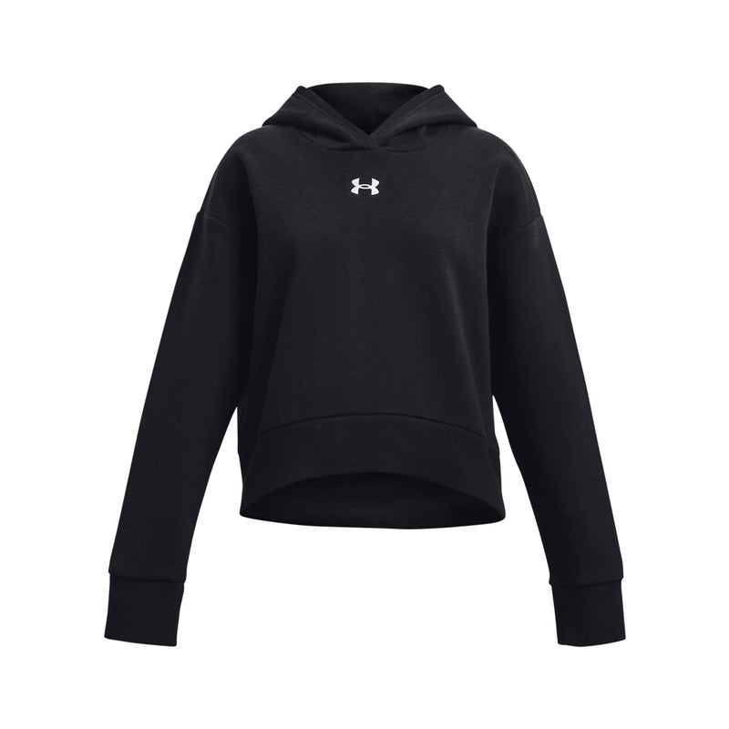 Girls' Under Armour Youth Rival Fleece Crop Hoodie - 001 - BLACK