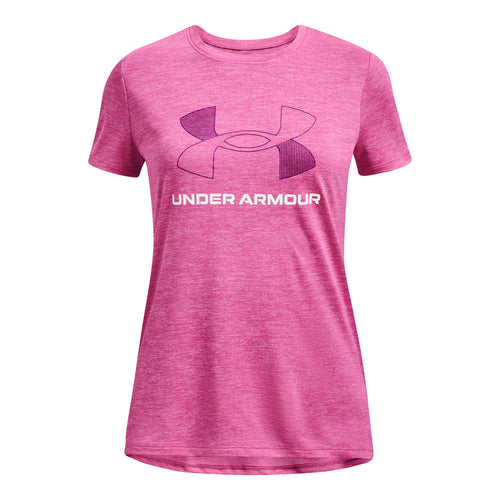 Girls' Under Armour Youth Tech Big Logo Twist T-Shirt - 659 - PINK EDGE