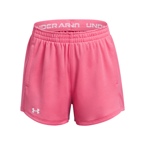 Girls' Under Armour Youth Tech Play Up Mesh Short - 672 - SUPER PINK