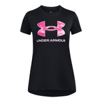 Girls' Under Armour Youth Tech Print Fill Big Logo T-Shirt - 006 - BLACK