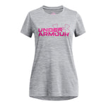 Girls' Under Armour Youth Tech Wordmark Logo T-Shirt - 001 - BLACK