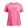 Girls' Under Armour Youth Tech Wordmark T-Shirt - 672 - PRIME PINK