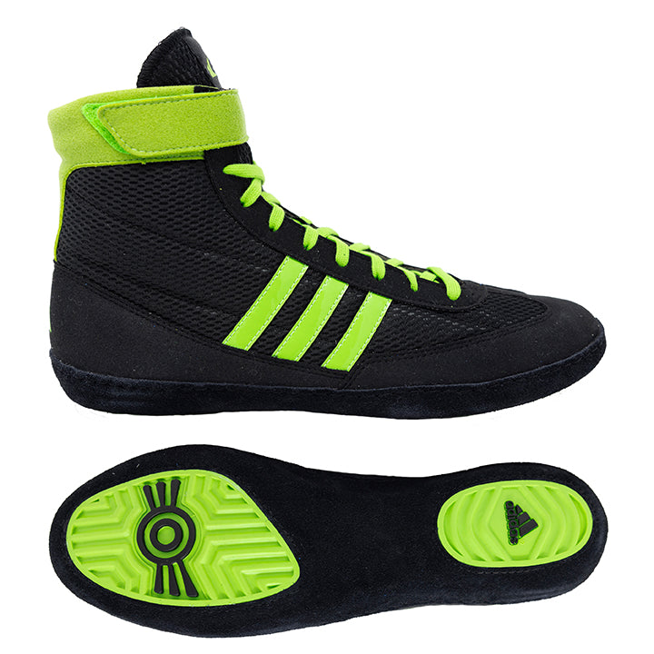 Men's Adidas Combat Speed 4 Wrestling Shoes - BK/GREEN