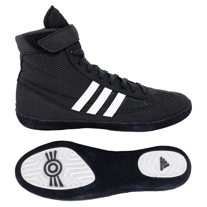 Men's Adidas Combat Speed 4 Wrestling Shoes - BLACK/WHITE