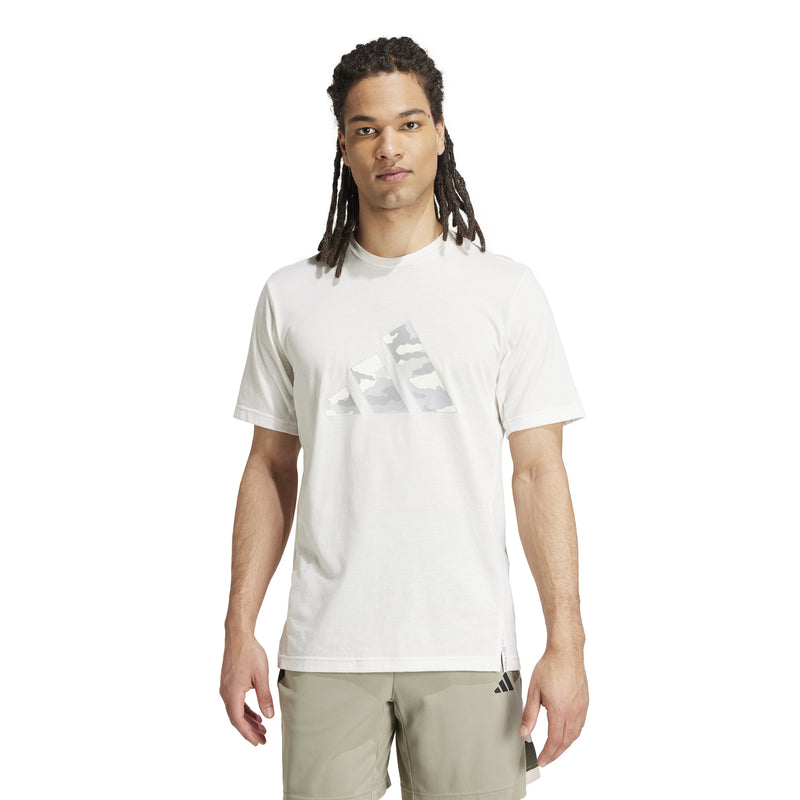 Men's Adidas Essentials Camo Logo T-Shirt - WHITE