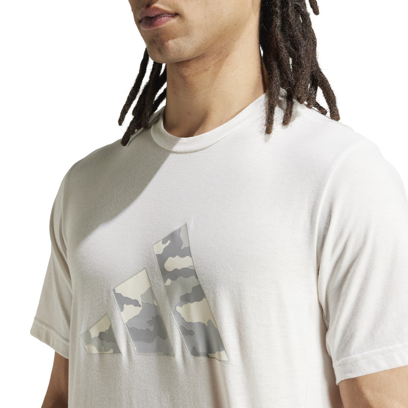 Men's Adidas Essentials Camo Logo T-Shirt - WHITE