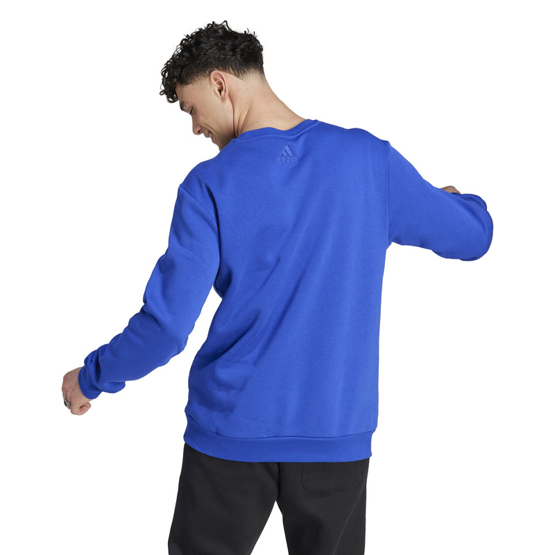 Men's Adidas Essentials Fleece Big Logo Sweatshirt - BLUE