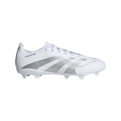 Men's Adidas Predator League Firm Ground Soccer Cleats - WHITE/SILVER