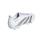 Men's Adidas Predator League Firm Ground Soccer Cleats - WHITE/SILVER