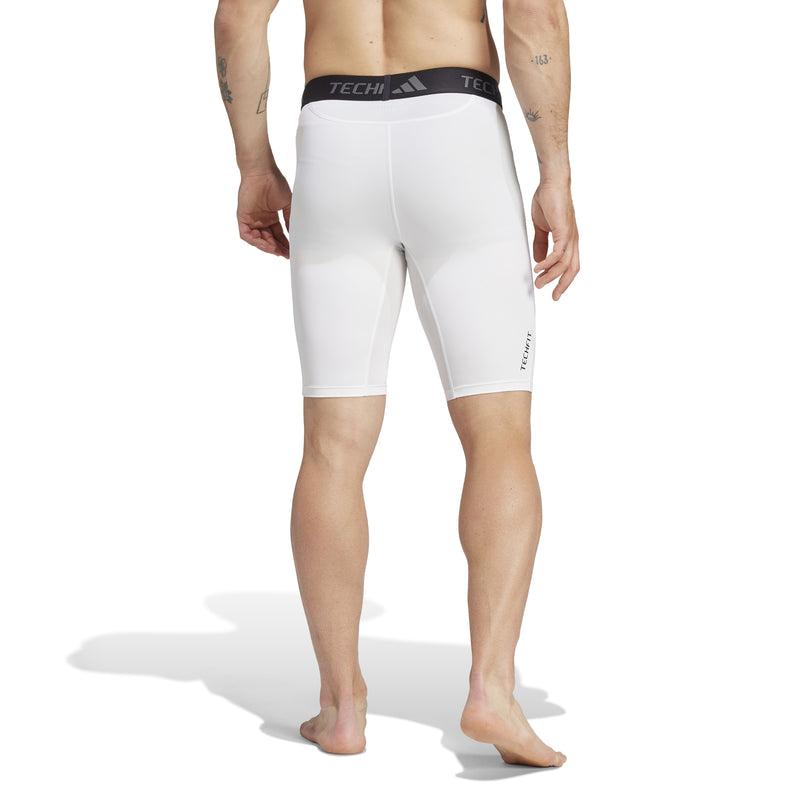 Men's Adidas TechFit Compression Training Shorts - WHITE