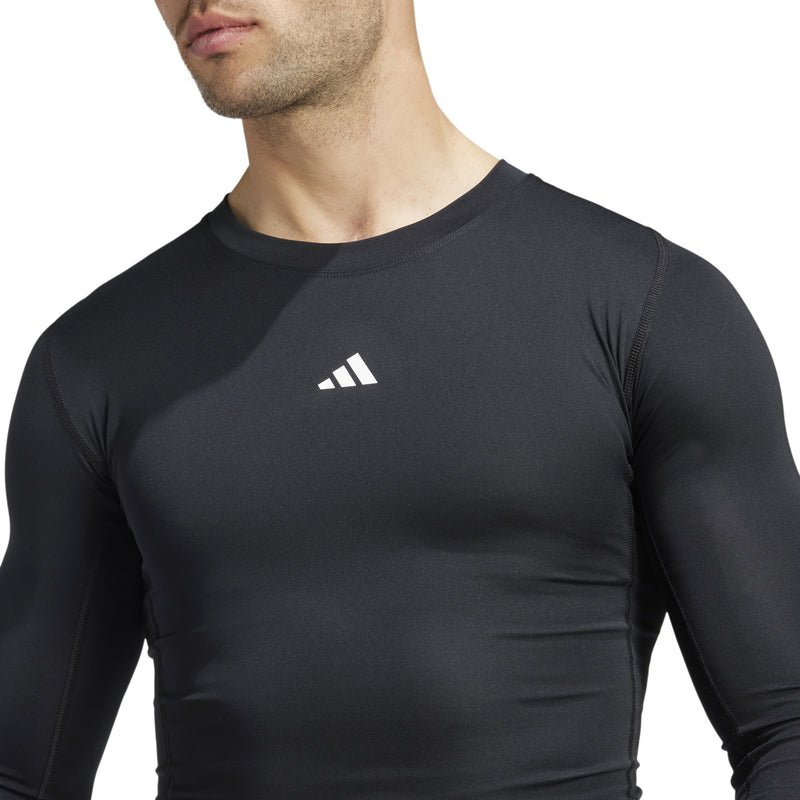 Men's Adidas Techfit Compression Longsleeve - BLACK