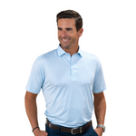 Men's Collar & Co Ocean Key Blue Featherweight Flex Polo - OCNKBLUE