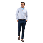 Men's Collar & Co Ocean Key Blue Featherweight Flex Polo - OCNKBLUE