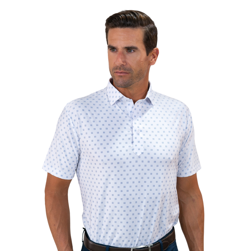 Men's Collar & Co Oracle White Featherweight Flex Polo - ORCLWHT