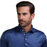 Men's Collars & Co Los Cabos Blue Star Semi-Spread Collar Polo - CABOSBL