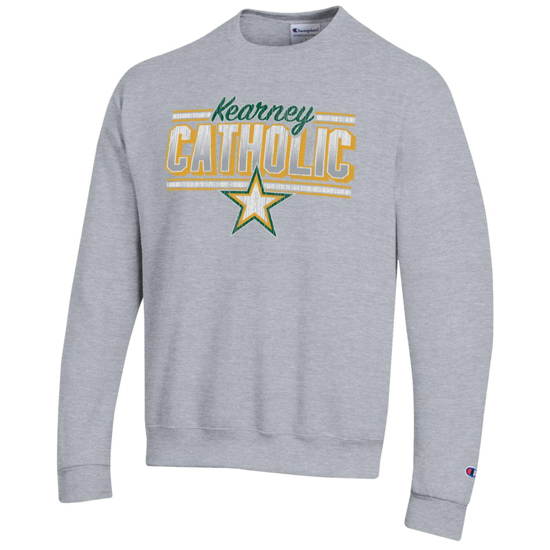 Men's Kearney Catholic Stars Powerblend Crew Sweatshirt - 930 - GREY