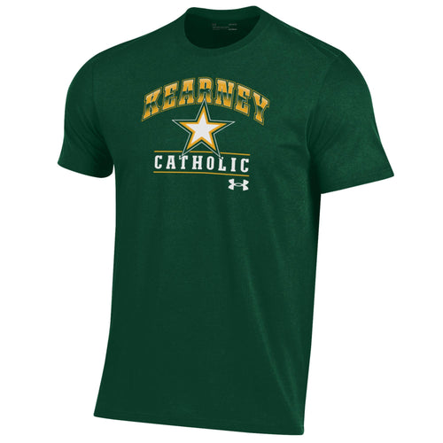 Men's Kearney Catholic Stars Under Armour Performance Cotton Big Logo T-Shirt - 292GREEN