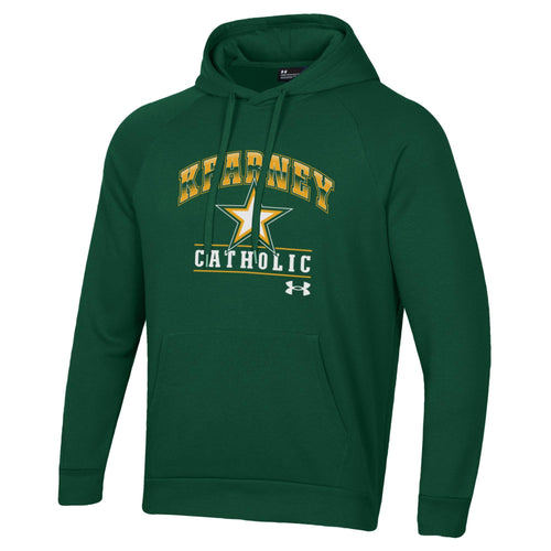 Men's Kearney Catholic Stars Under Armour Rival Big Logo Hoodie - 292GREEN