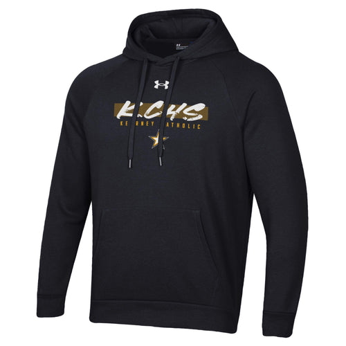 Men's Kearney Catholic Stars Under Armour Rival Tape Hoodie - 999 - BLACK