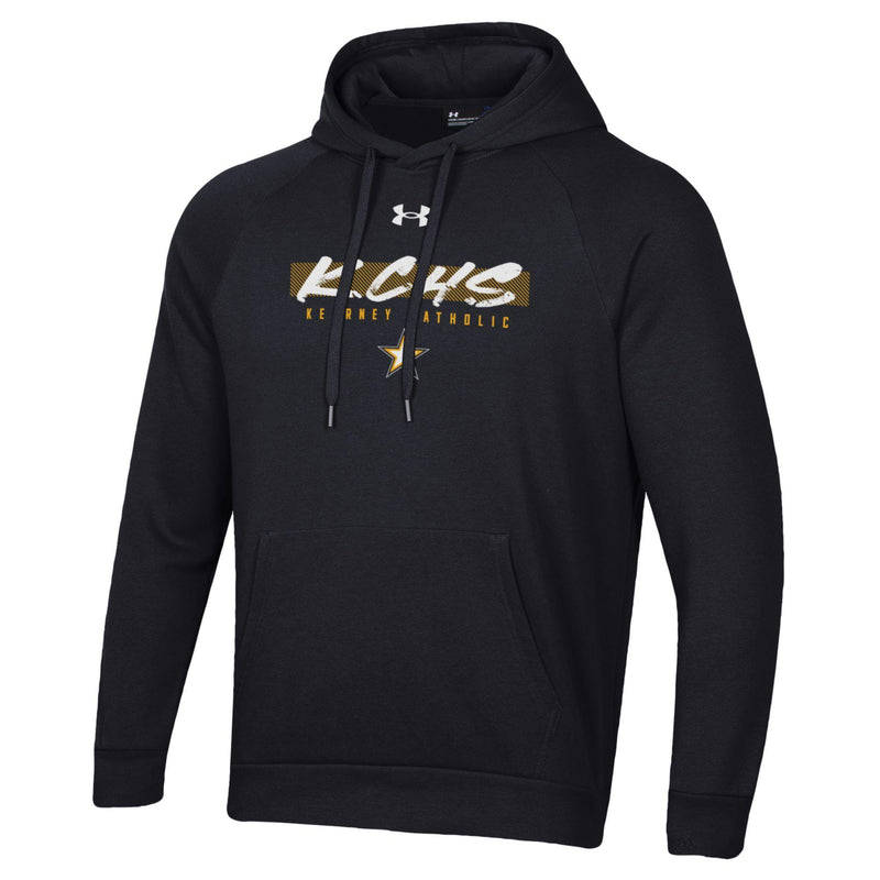 Men's Kearney Catholic Stars Under Armour Rival Tape Hoodie - 999 - BLACK