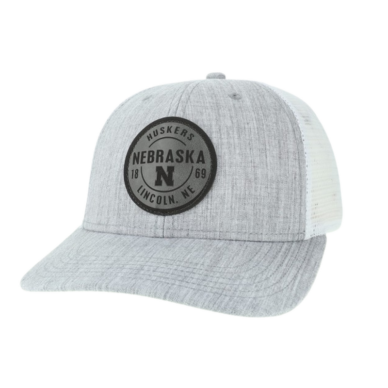 Men's Nebraska Huskers Circle Patch Hat - MLGRY/WH