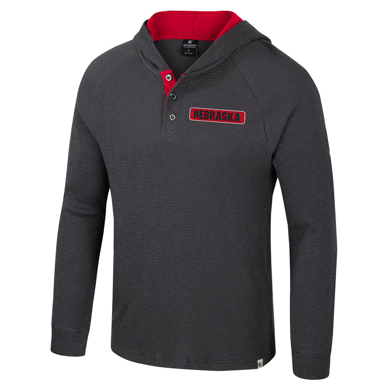 Men's Nebraska Huskers Dujour Henley - CHARCOAL