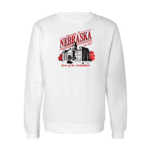 Men's Nebraska Huskers Old Fashioned Sweatshirt - WHITE