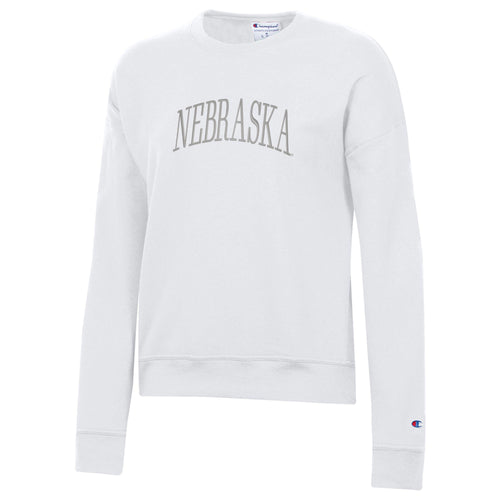 Men's Nebraska Huskers Powerblend Fleece Crew - WHITE