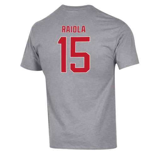 Men's Nebraska Huskers Raiola Football T-Shirt - GREY
