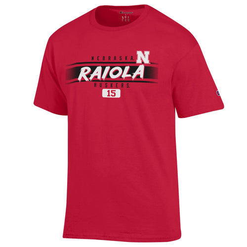 Men's Nebraska Huskers Raiola Lightning Letters T-Shirt - RED