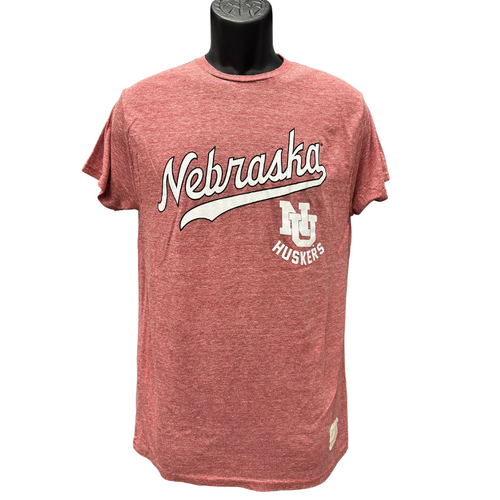 Men's Nebraska Huskers Script Tail Tri-blend T-Shirt - DRD