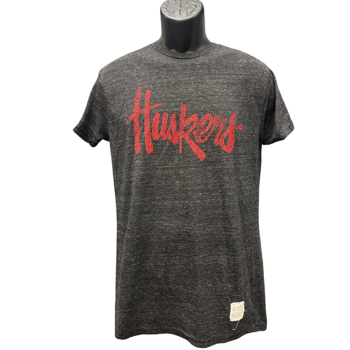 Men's Nebraska Huskers Script Tri-blend T-Shirt - BLACK