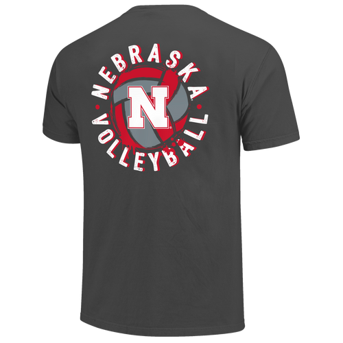 Men's Nebraska Huskers Volleyball Comfort Colors T-Shirt - PEPPER