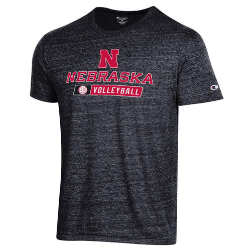 Men's Nebraska Huskers Volleyball Triblend T-Shirt - 999 - BLACK