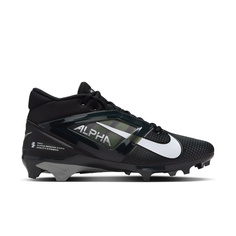 Men's Nike Alpha Menace 4 Pro Football Cleats - 001 - BLACK