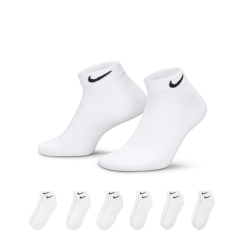 Men's Nike Everyday Cushioned Low Socks 6-Pack - 100 - WHITE